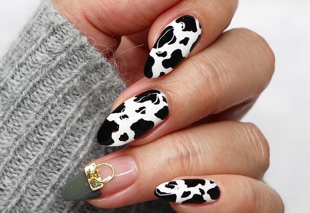 cow printed nails, cow mails, проспект медиа, коровий маникюр